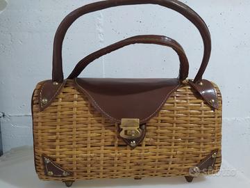 Borsa donna vintage rattan