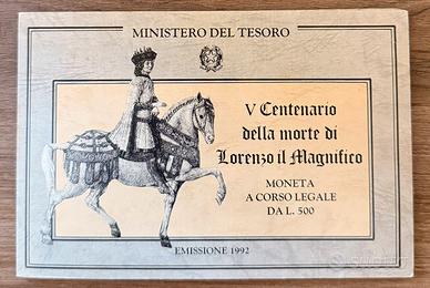 Moneta Argento 500 Lire 1992