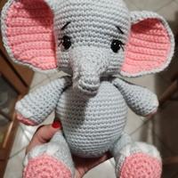 elefantino peluche fatto a mano 