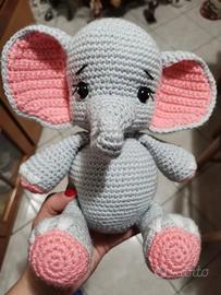 elefantino peluche fatto a mano 