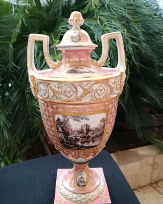 Coppia Vasi Anfore Porcellana Stile Sèvres /Samson