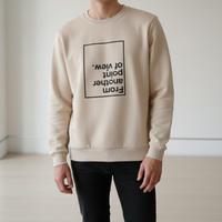 Felpa beige "From another point of view" Taglia XL