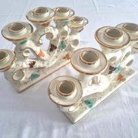 Candelabri in ceramica Ars Deruta coppia anni '50