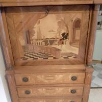 Mobile bar legno intarsiato 