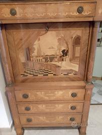 Mobile bar legno intarsiato 