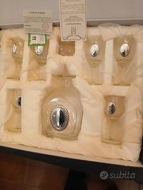 Servizio di bicchierini e bottiglia in Cristallo