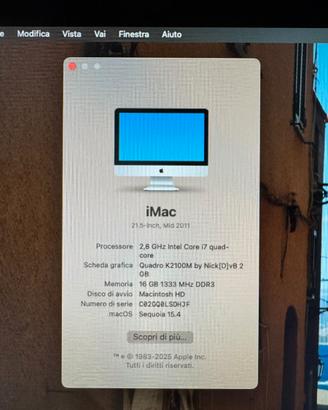 Apple iMac Early 2011 portato a nuovo ultimo macOS