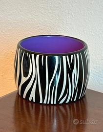 Bracciale plastica viola e zebrato