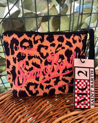Pochette saint barth tema leopardata nuova