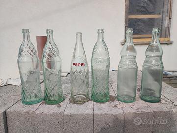  bottiglie in vetro anni 50/60 