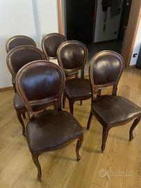 Sedie in legno e pelle