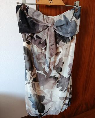 vestitino beige con stampa floreale 