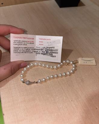 Bracciale di perle di Akita-Oro 18kt