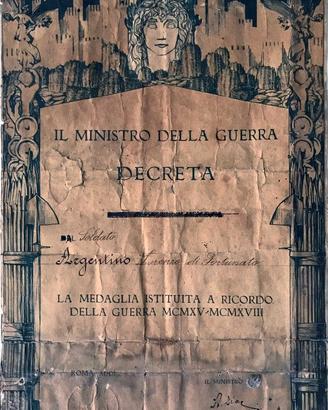 ATTESTATO UFFICIALE DEL REGNO D'ITALIA