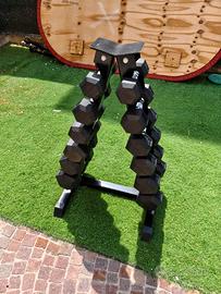 Set manubri gommati esagonali Toorx da 4kg a 15kg