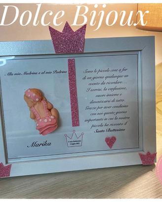 Cornice Nascita battesimo personalizzata con frase