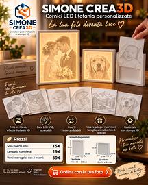 Cornice LED litofania 3D personalizzata