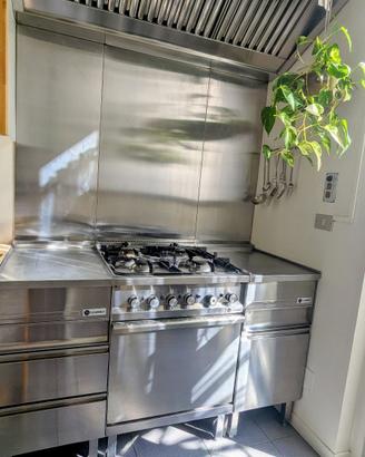 Cucina a gas professionale in acciaio inox - Hamme