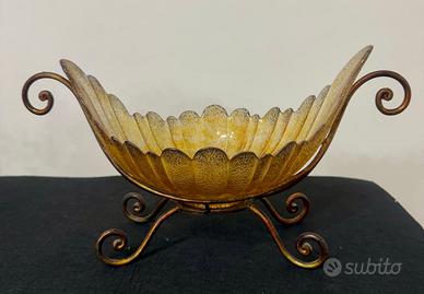 Portagioie in vetro e metallo