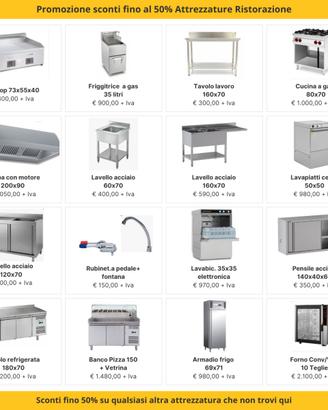 Attrezzature Pizzerie Ristoranti sconto fino 50%