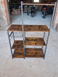 scrivania libreria legno ferro
