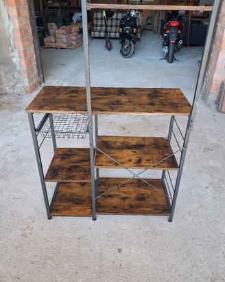 scrivania libreria legno ferro