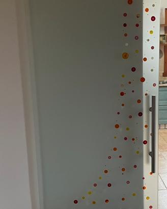 Porta scorrevole in vetro satinato con binario 3m