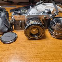 Canon AE-1 Program con Canon FD 28mm f 2.8 e Makin