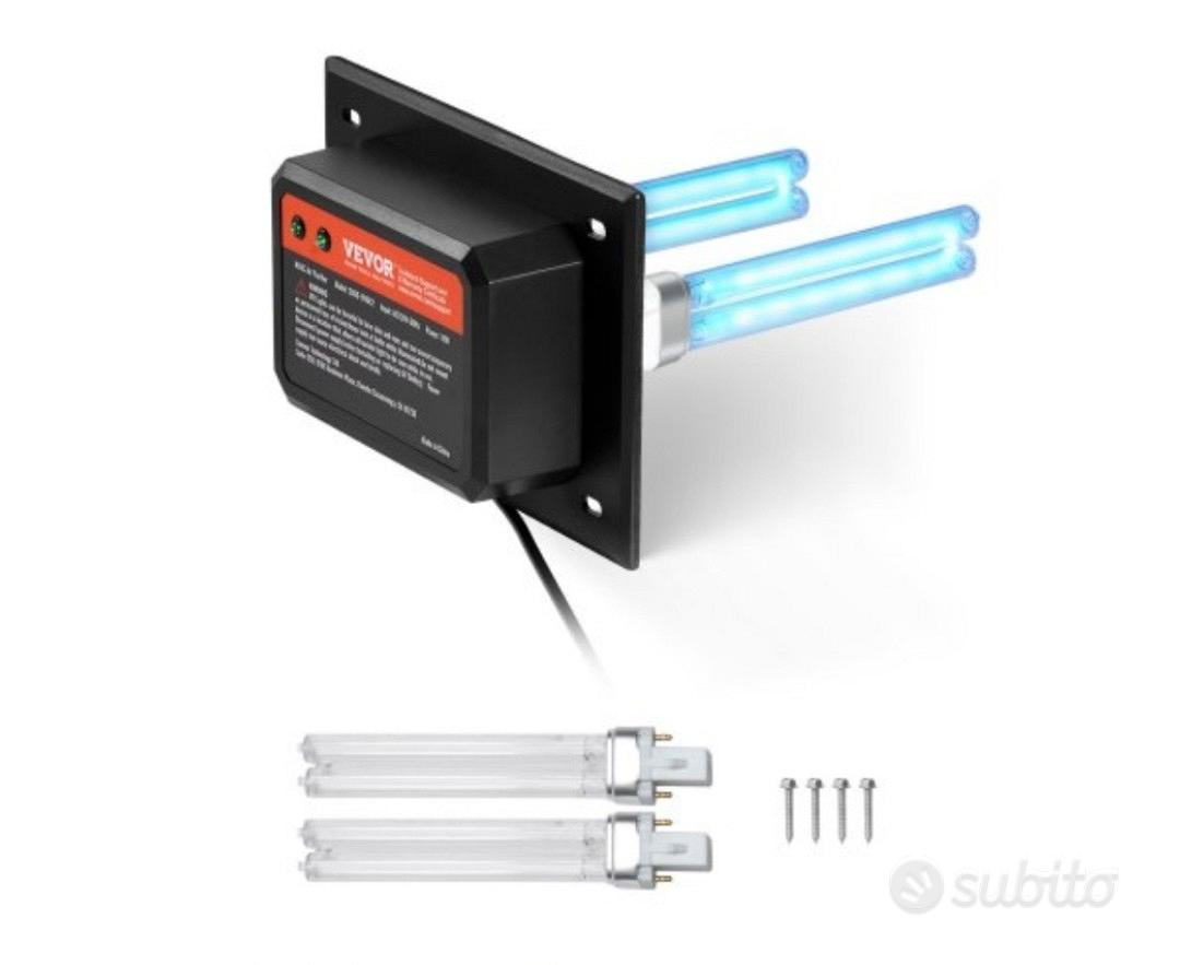 VEVOR Purificatore deAria HVAC per Tutta la Casa, Luce UV UVC nel Condotto per Aria Condizionata, Depuratore deAria con 2 Lampadine di Ricambio, Luci UV HVAC per Sistemi AC, 72 W 258