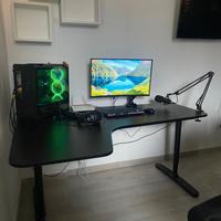 Scrivania nera 160×110 cm – altezza regolabile