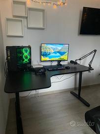 Scrivania nera 160×110 cm – altezza regolabile