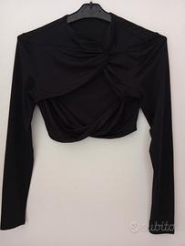 Crop top a maniche lunghe 