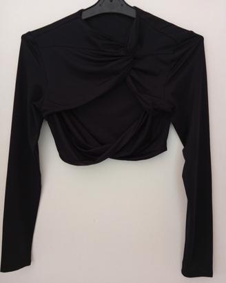 Crop top a maniche lunghe 