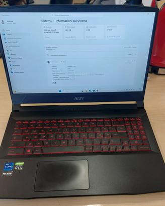MSI Katana GF6612UC i7 12th RAM40GB M2512 RTX3050