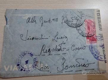 Busta Aerea WWII TRIPOLI (Libia) per SONDRIO - Osp