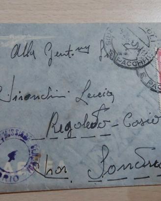 Busta Aerea WWII TRIPOLI (Libia) per SONDRIO - Osp