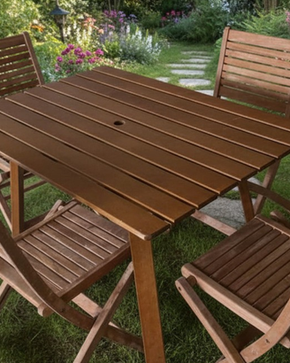 SET GIARDINO CON SEDIE TEAK