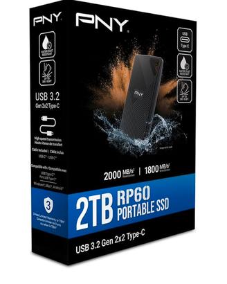 Hard disk PNY SSD portatile RP60 2TB USB 3.2