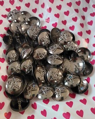 Set 15 bottoni metallici con stella 3 cm - per cuc