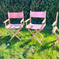 4 Sedie da Regista Pieghevoli Vintage Modernariato