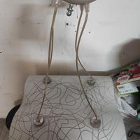Lampadario onda vetro decorato  4 luci