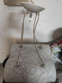 Lampadario onda vetro decorato  4 luci