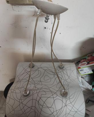Lampadario onda vetro decorato  4 luci