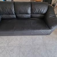 Poltrona ecopelle nera 3 posti