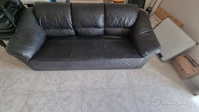 Poltrona ecopelle nera 3 posti