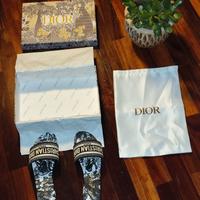 Sandalo flat con fascia in tessuto - Toile de Jouy