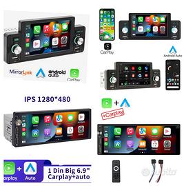 Autoradio Universale 1 Din CarPlay Android Auto 
