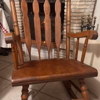 Sedia dondolo vero legno