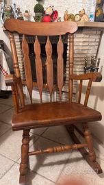 Sedia dondolo vero legno