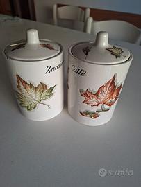 barattoli in ceramica  caffè e  zucchero 
